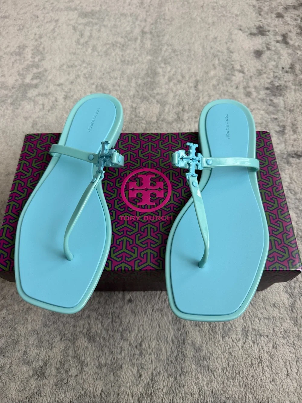 Tory Burch Women's Roxanne Jelly Sandals, Island Blue/Island Blue, 10 Medium US